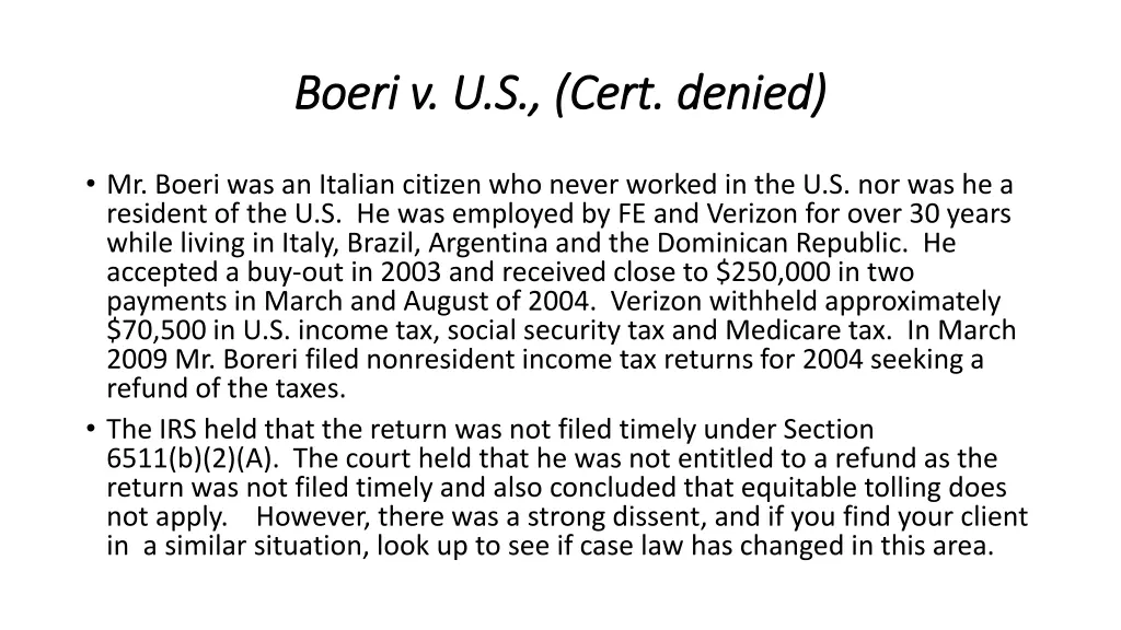 boeri boeri v u s cert denied v u s cert denied