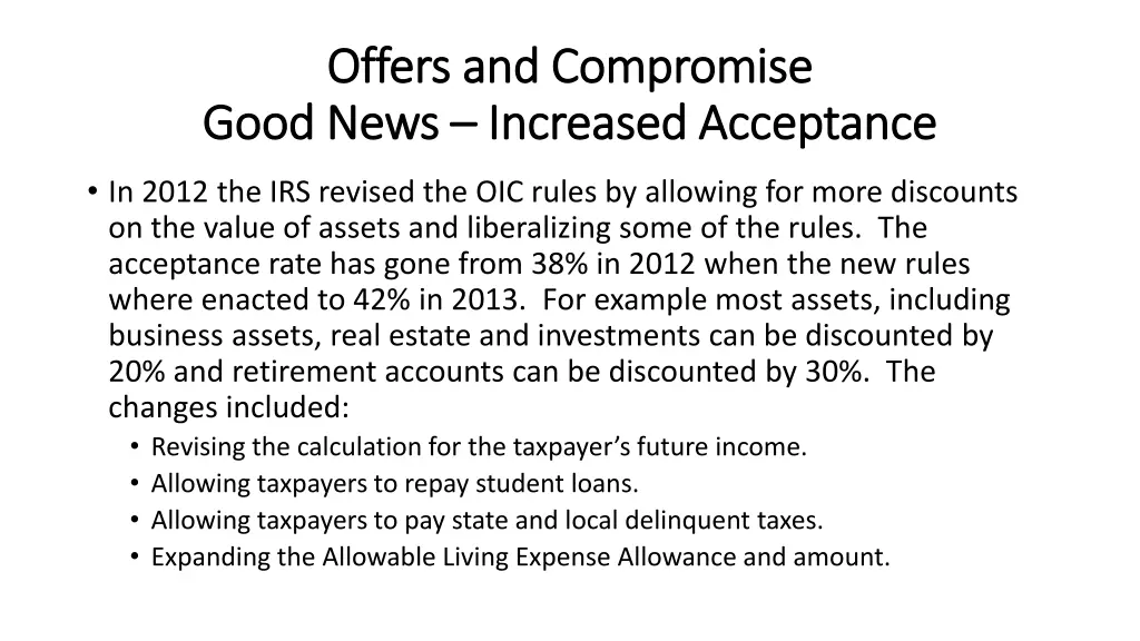 offers and compromise offers and compromise good