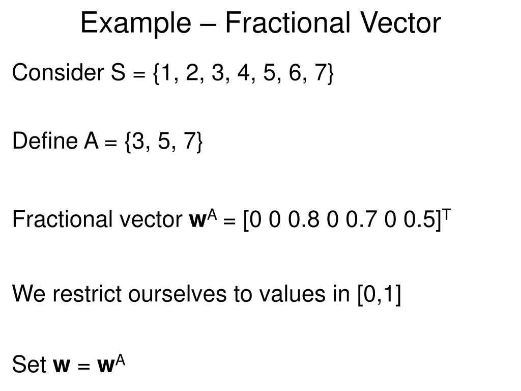 example fractional vector 1