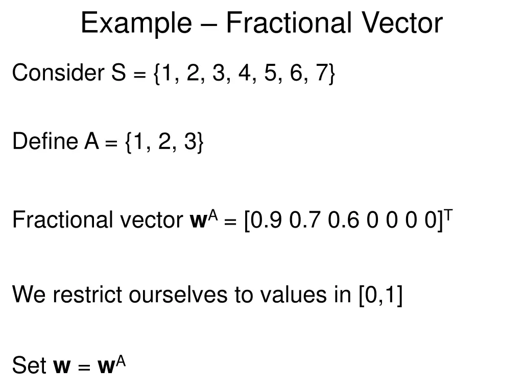 example fractional vector