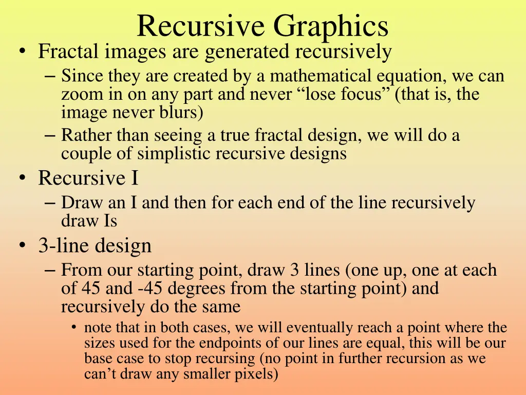 recursive graphics fractal images are generated