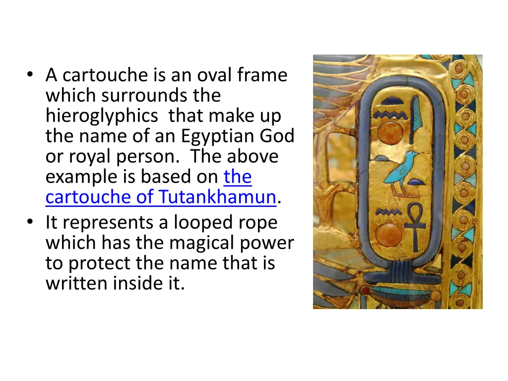 a cartouche is an oval frame which surrounds