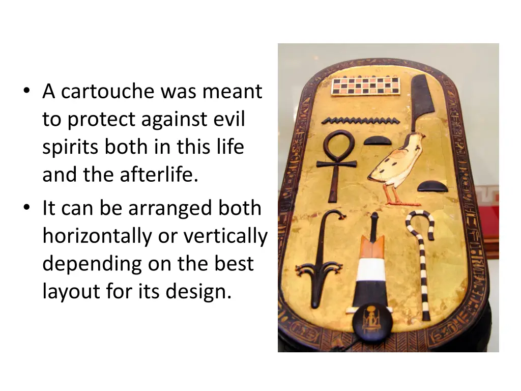 a cartouche was meant to protect against evil