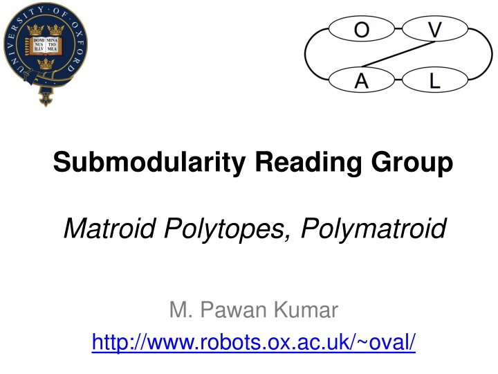 submodularity reading group