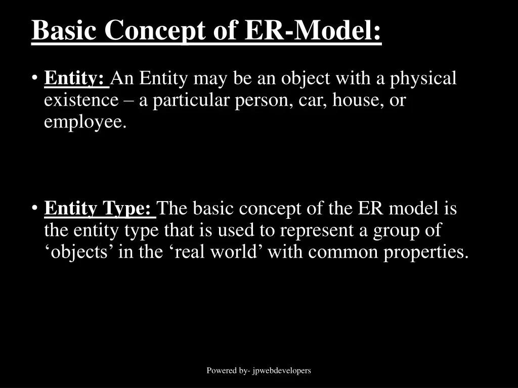 basic concept of er model