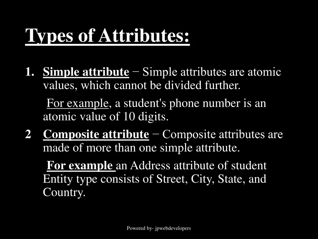 types of attributes