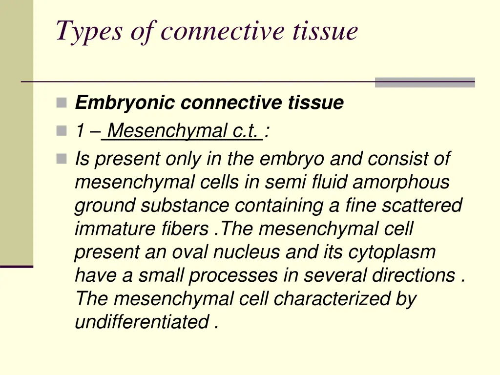types of connective tissue
