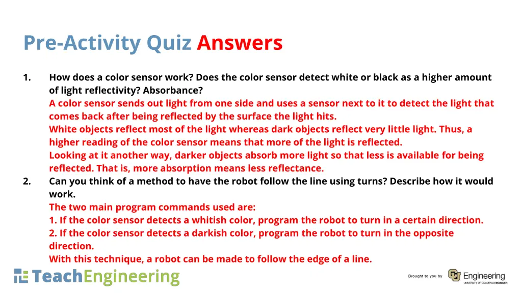 pre activity quiz answers