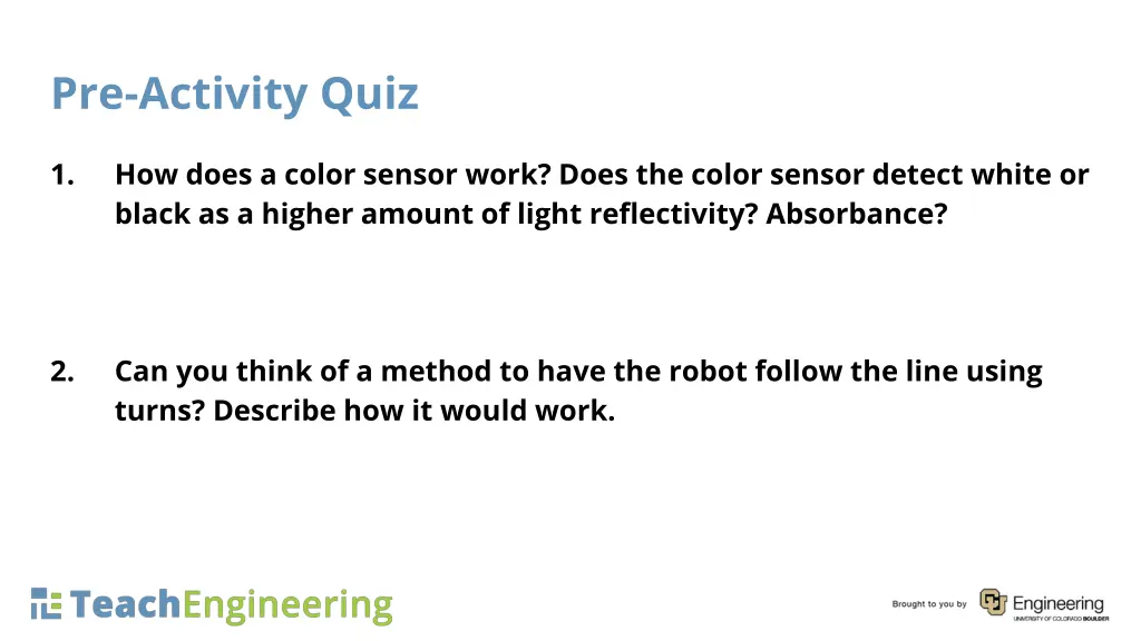 pre activity quiz