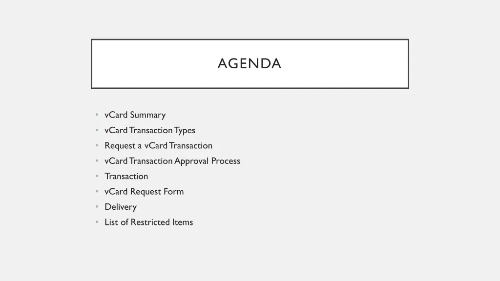 agenda