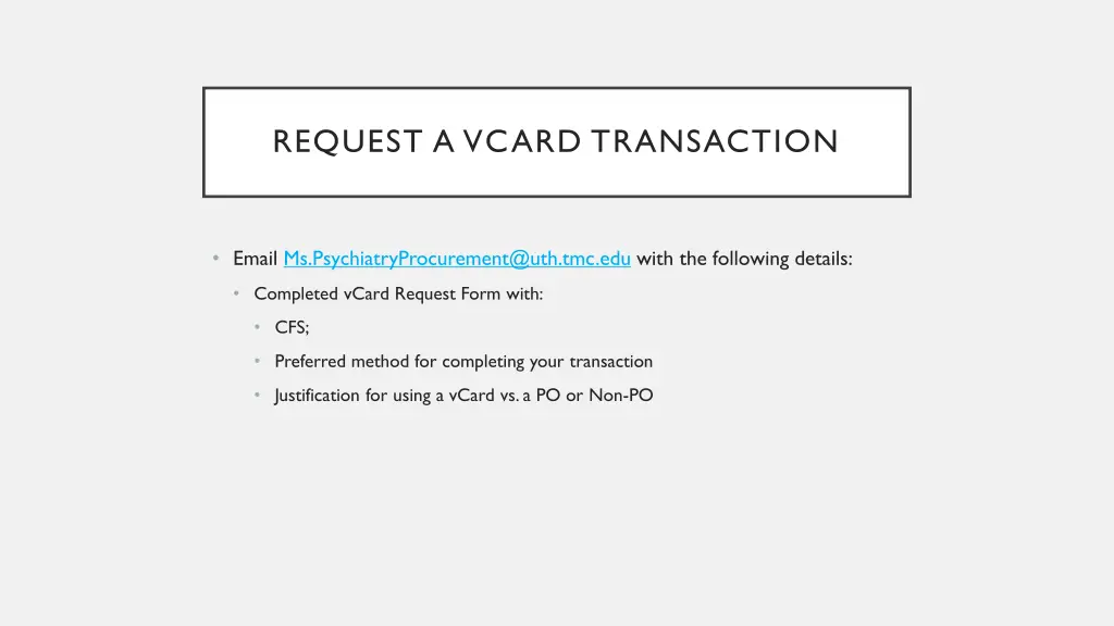 request a vcard transaction