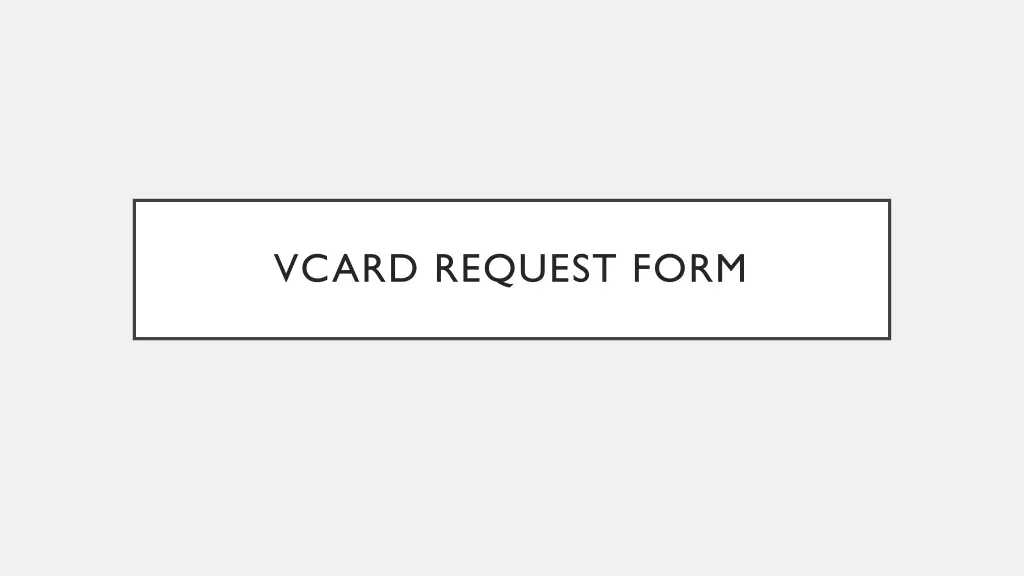 vcard request form