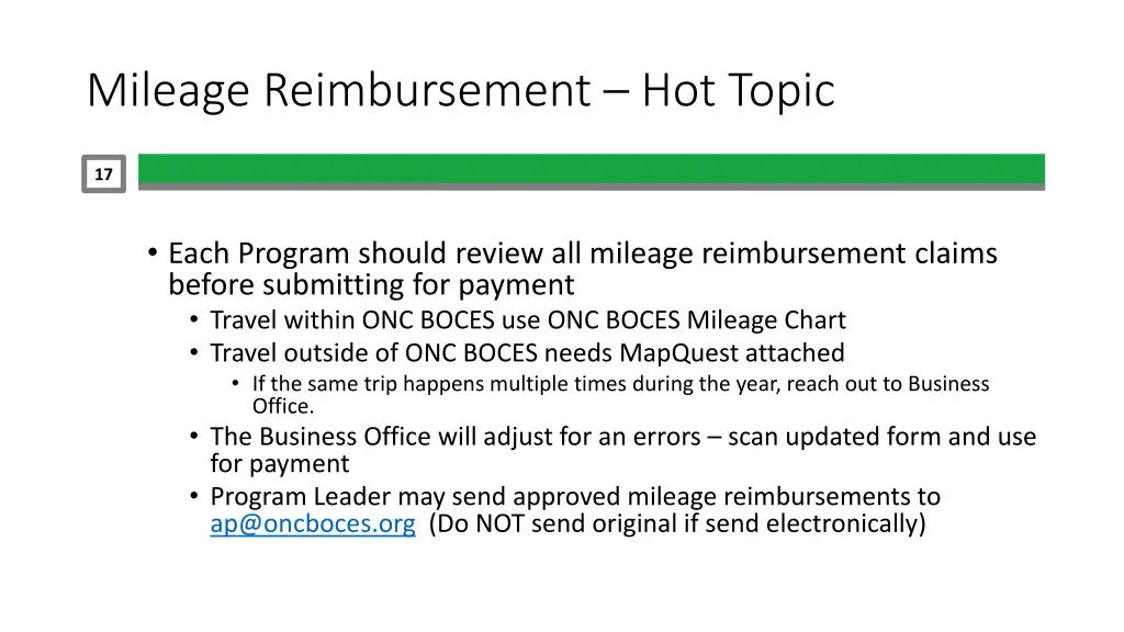 mileage reimbursement hot topic