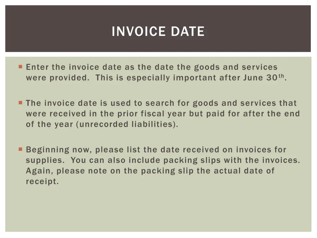invoice date