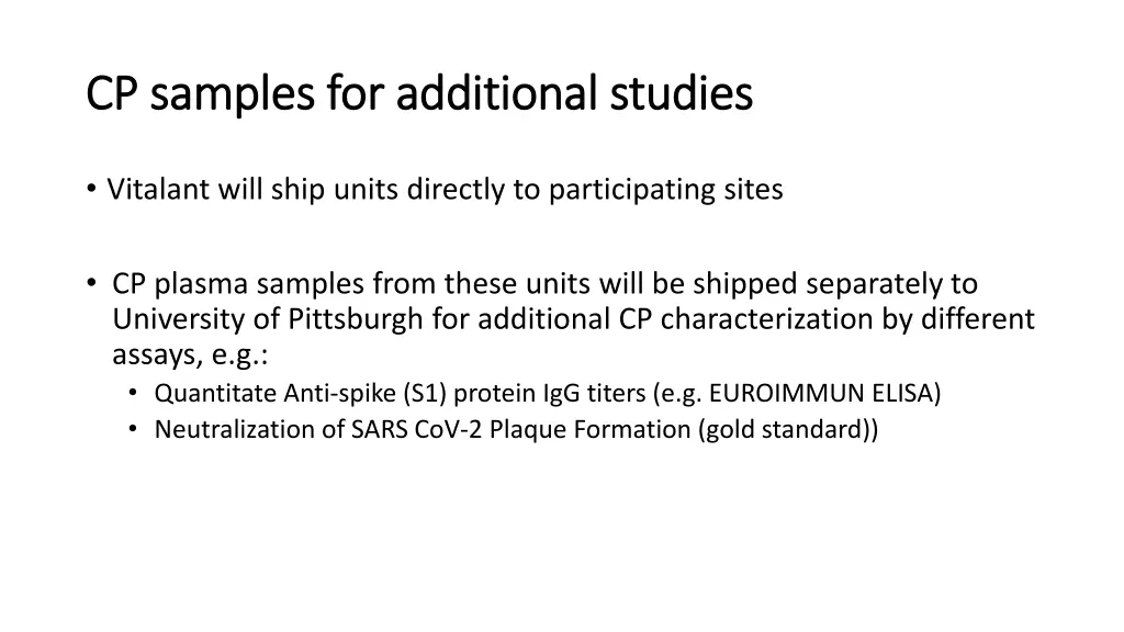 cp samples for additional studies cp samples