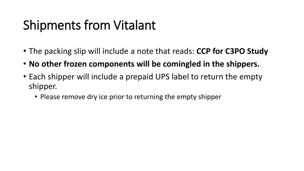 shipments from vitalant shipments from vitalant
