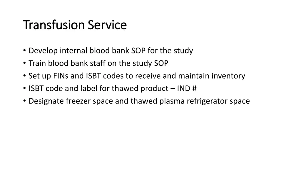 transfusion service transfusion service