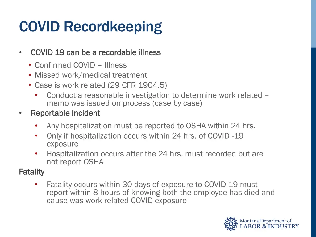 covid recordkeeping