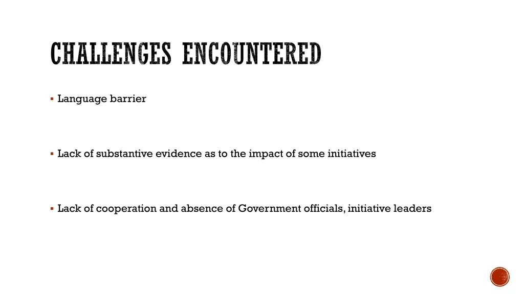 challenges encountered