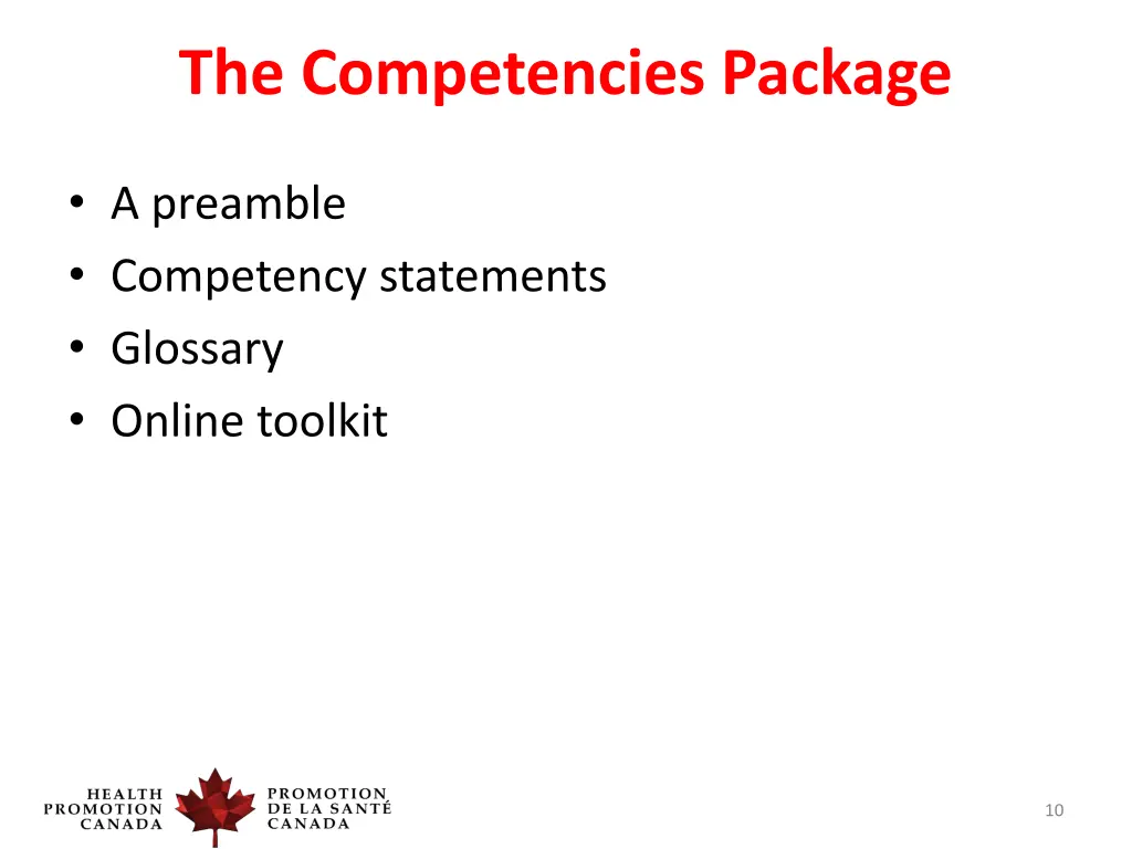 the competencies package