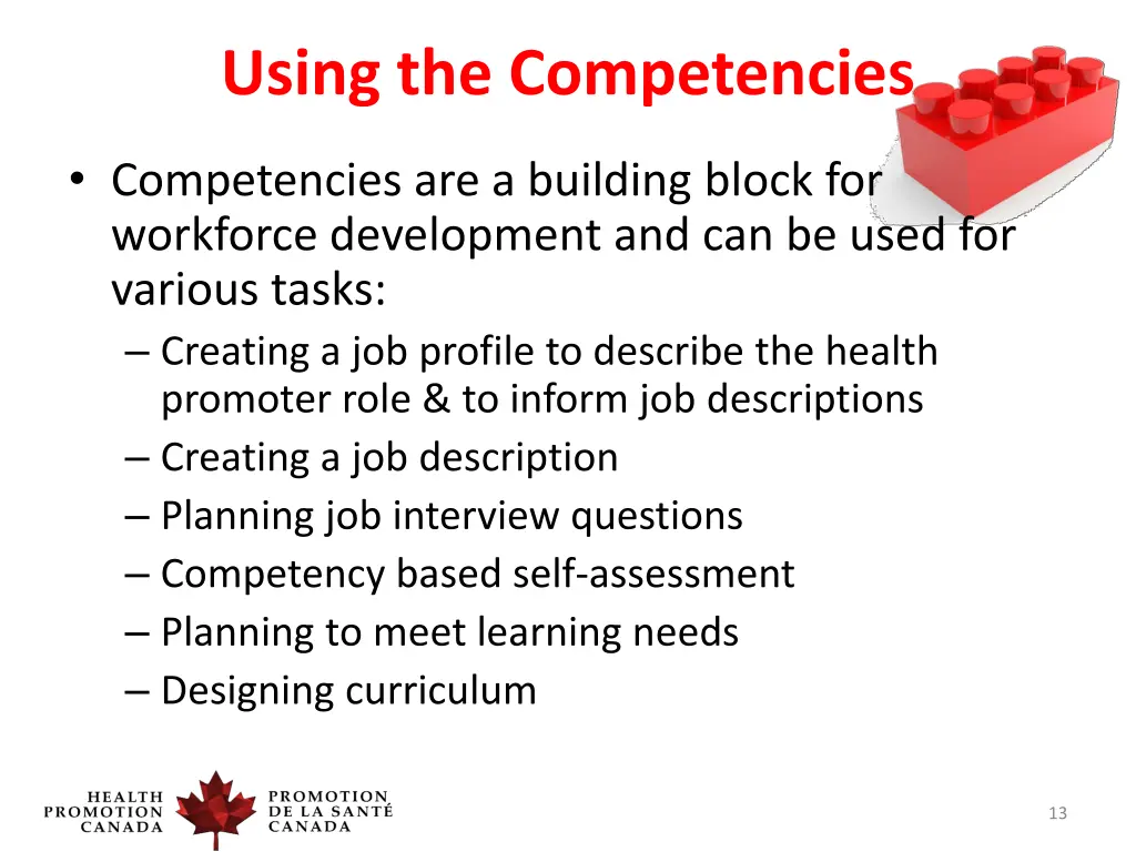 using the competencies