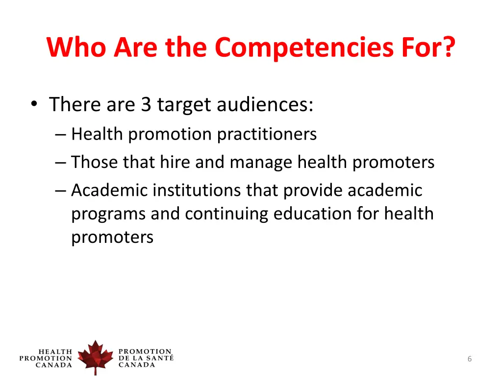 who are the competencies for