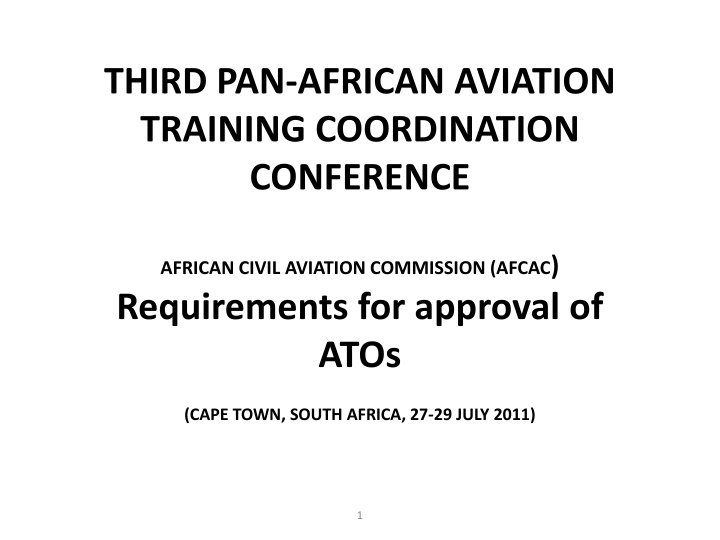third pan african aviation training coordination