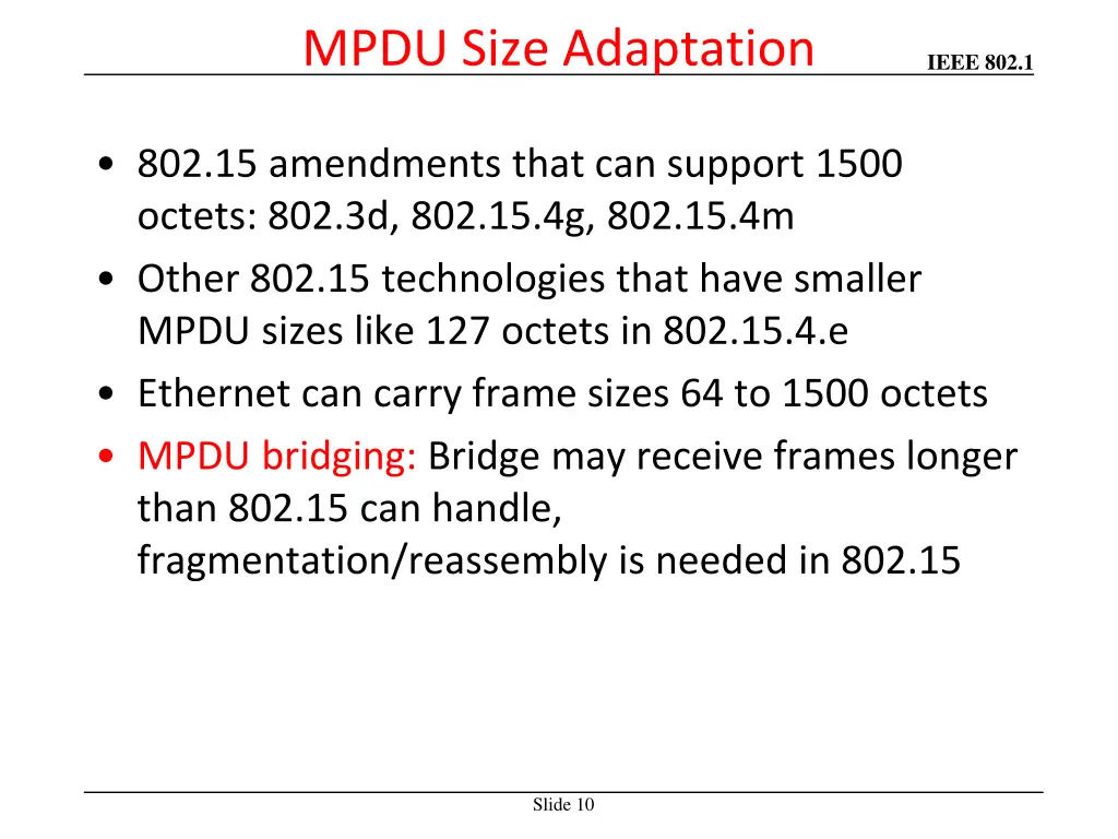 mpdu size adaptation