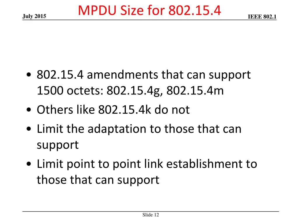 mpdu size for 802 15 4