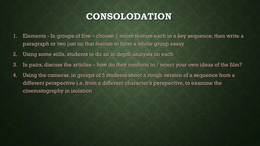 consolodation