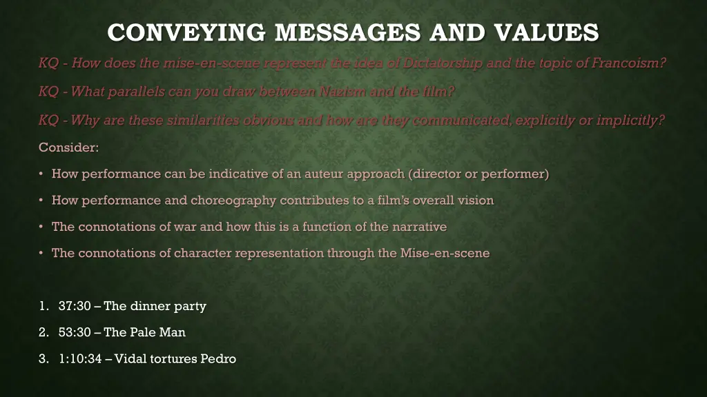 conveying messages and values kq how does