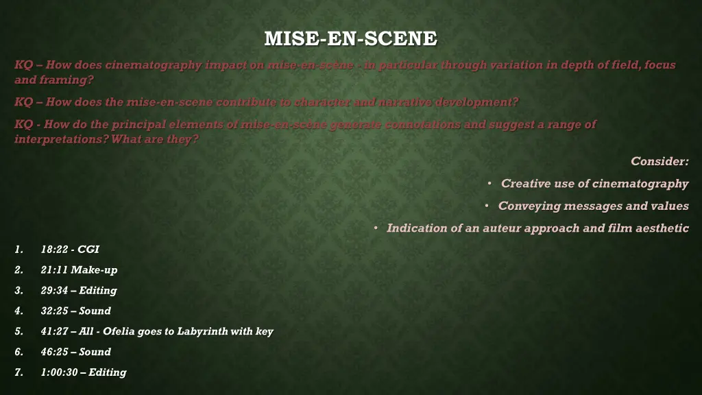 mise en scene