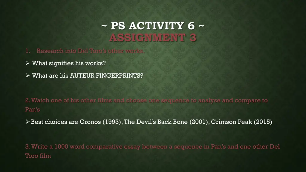 ps activity 6 assignment 3