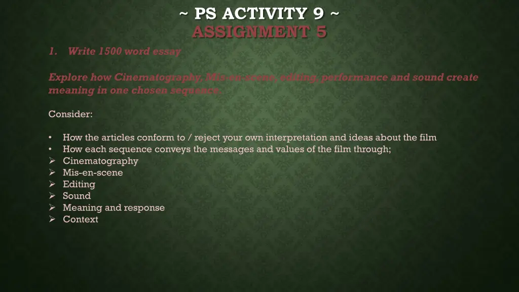 ps activity 9 assignment 5