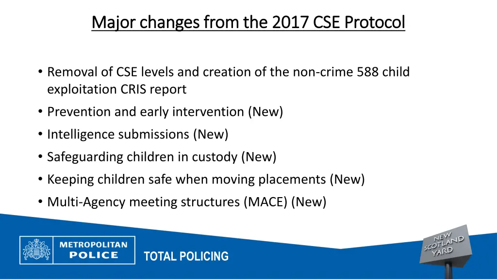 major changes from the 2017 cse protocol major