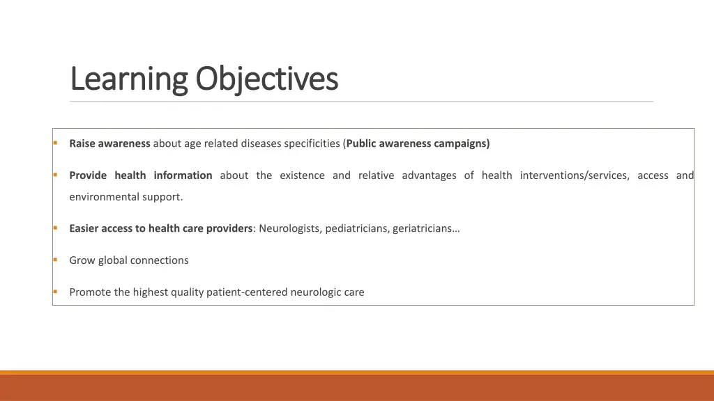 learning objectives learning objectives
