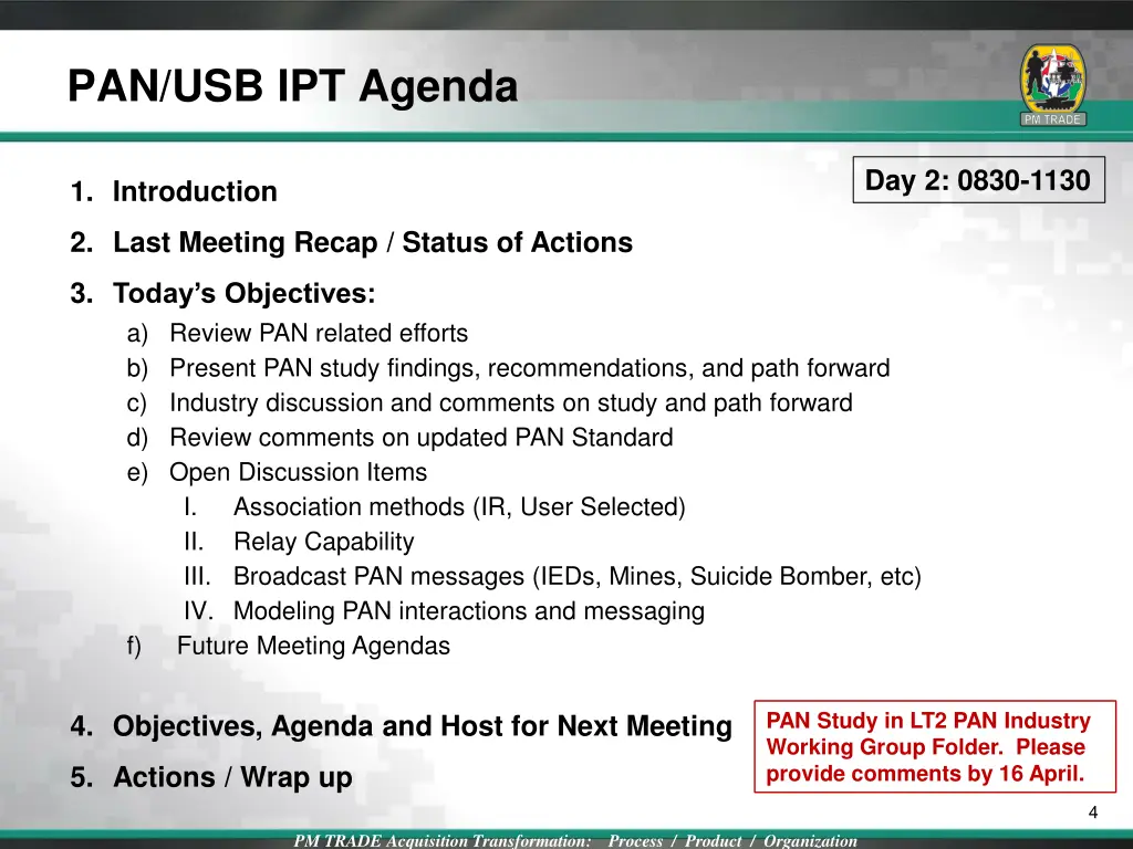 pan usb ipt agenda