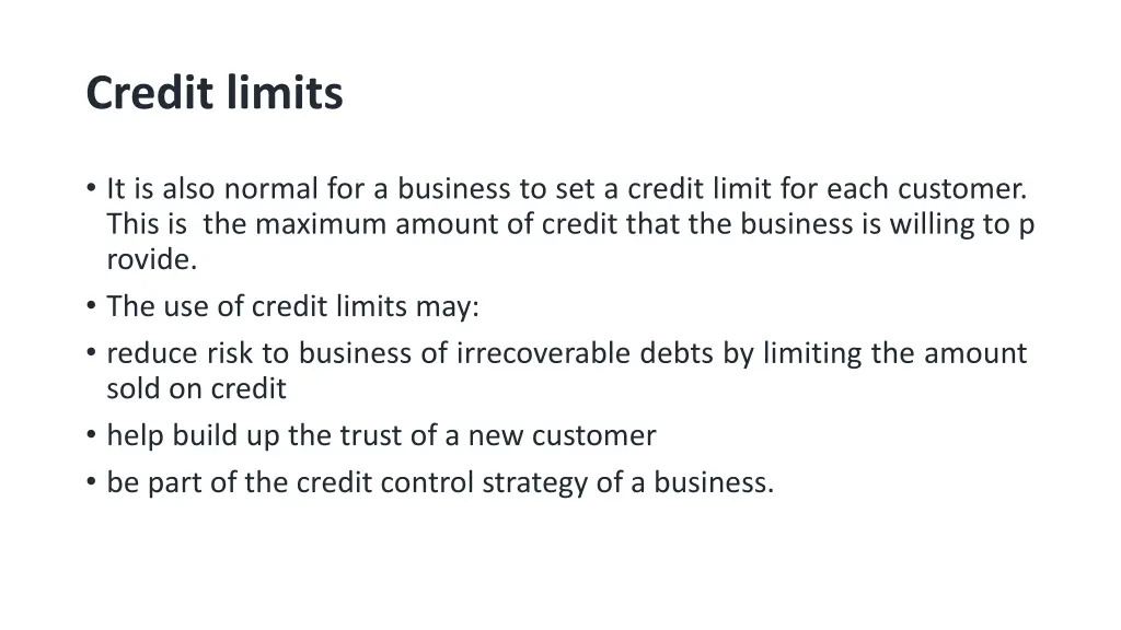 credit limits