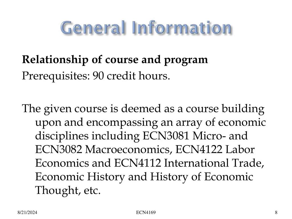 relationship of course and program prerequisites