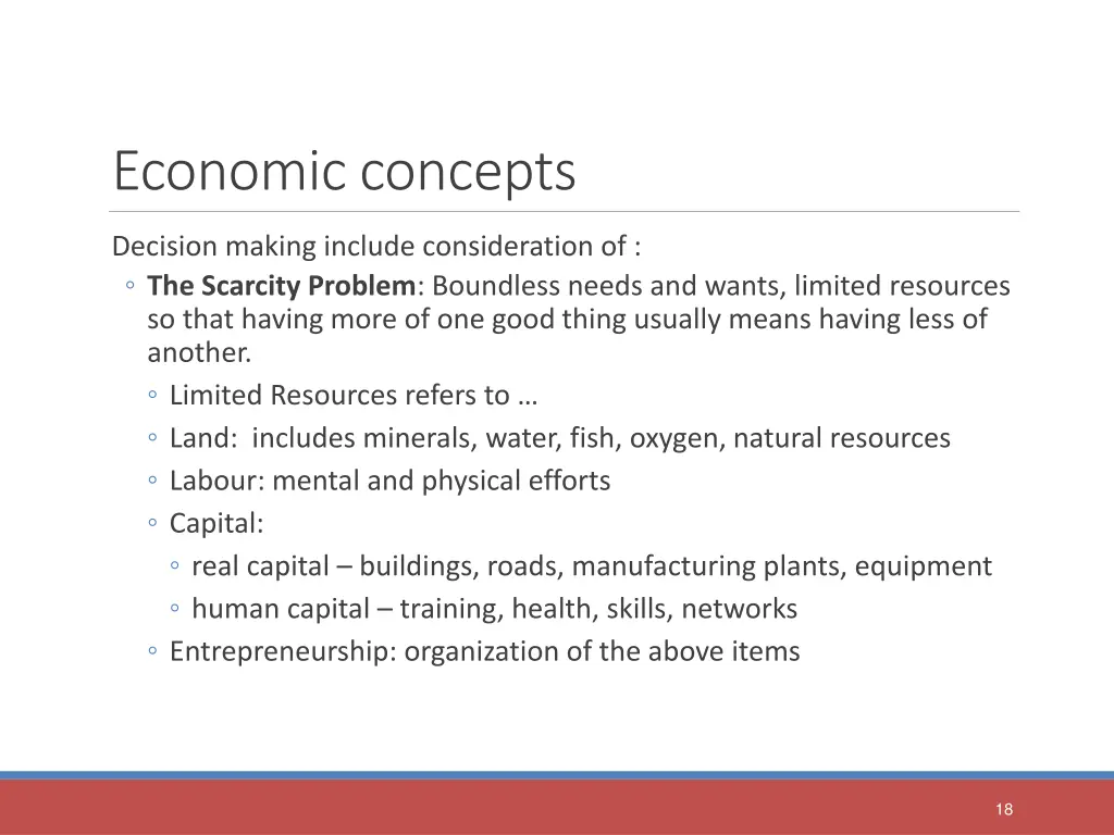 economic concepts