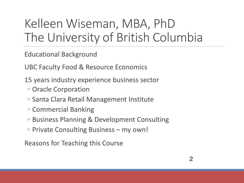 kelleen wiseman mba phd the university of british