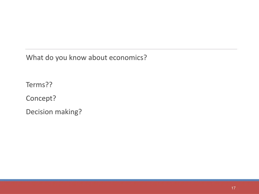 what do you know about economics