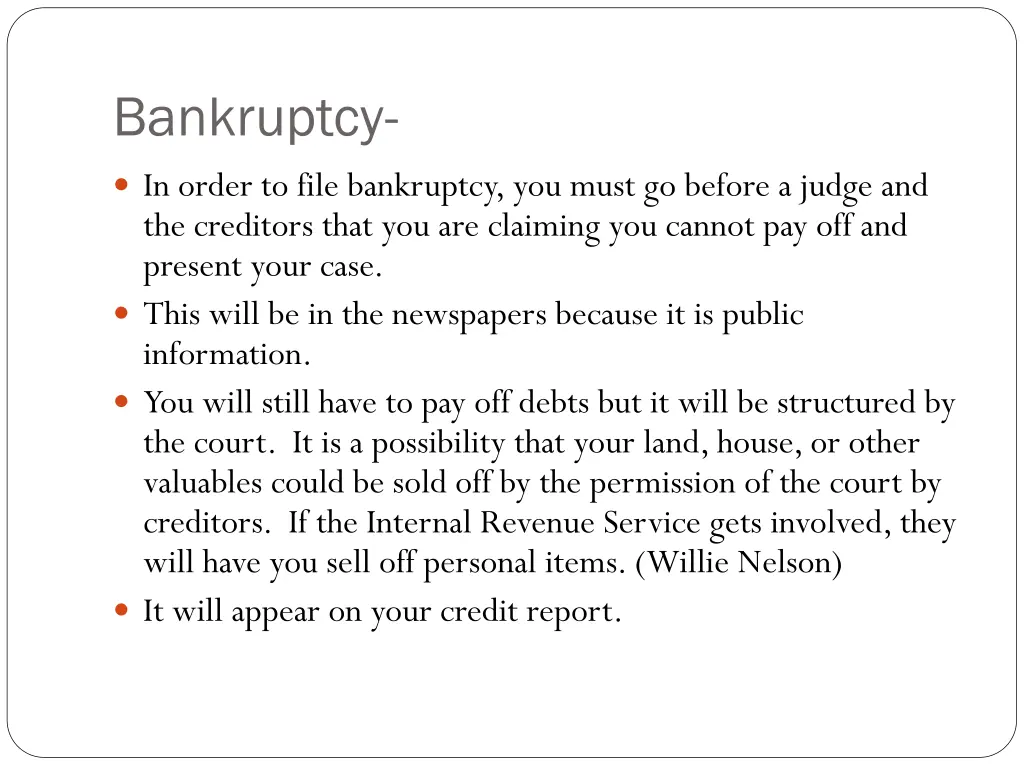 bankruptcy