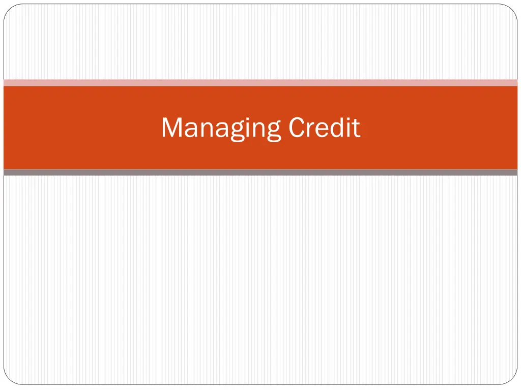 managing credit