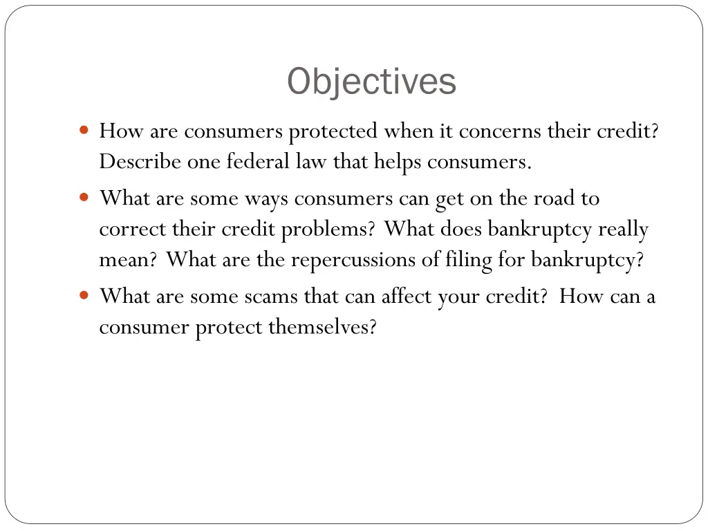 objectives 1