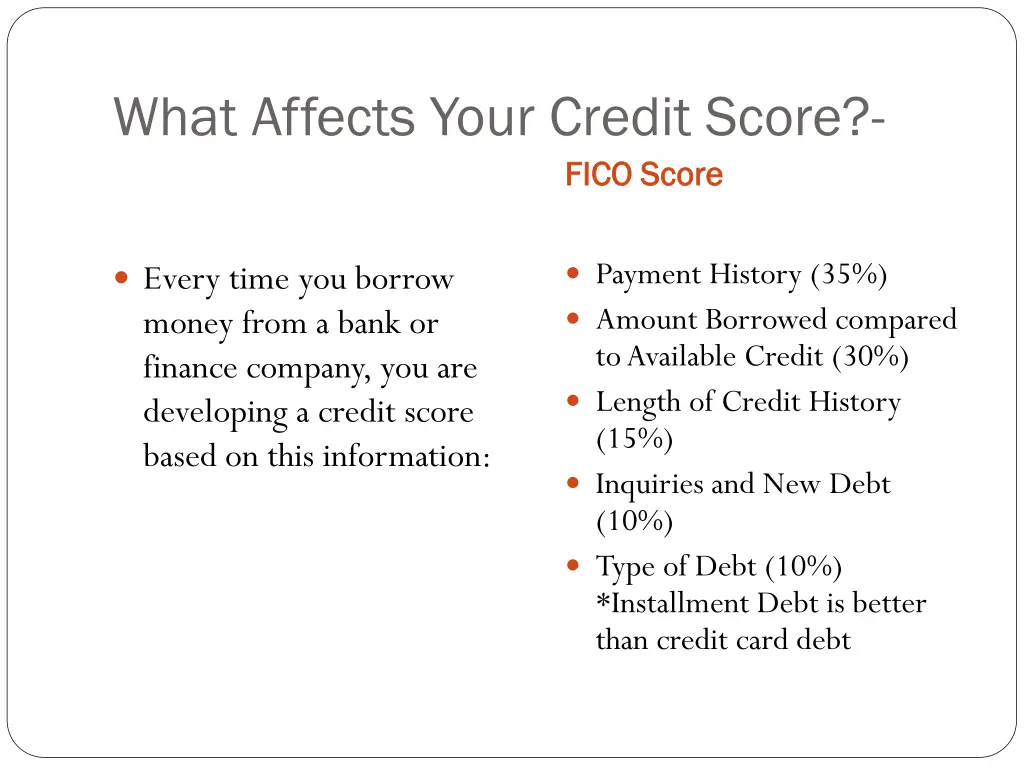 what affects your credit score