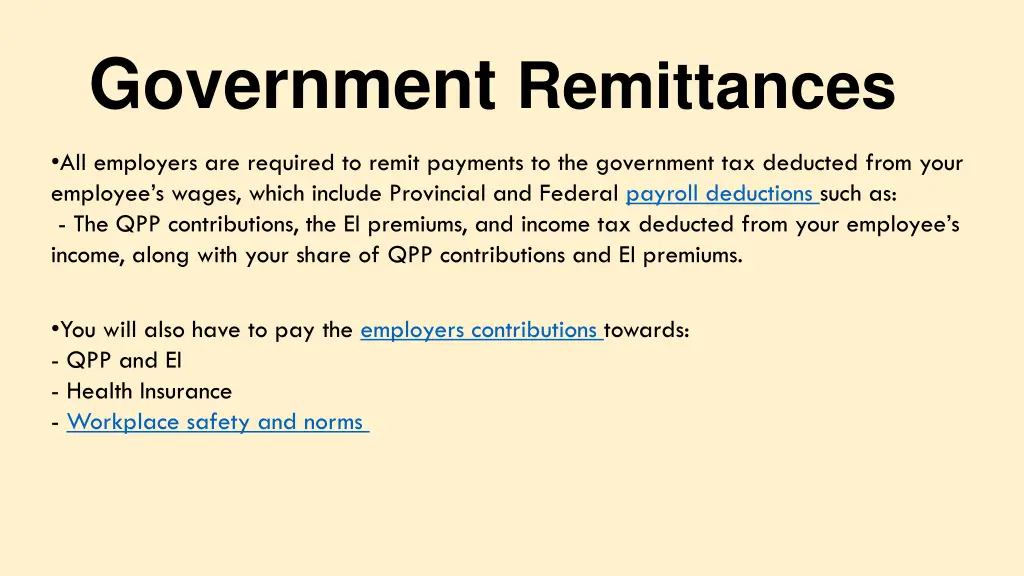 government remittances