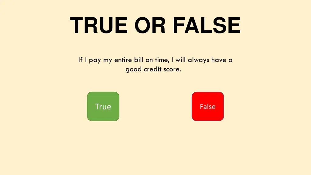 true or false 1