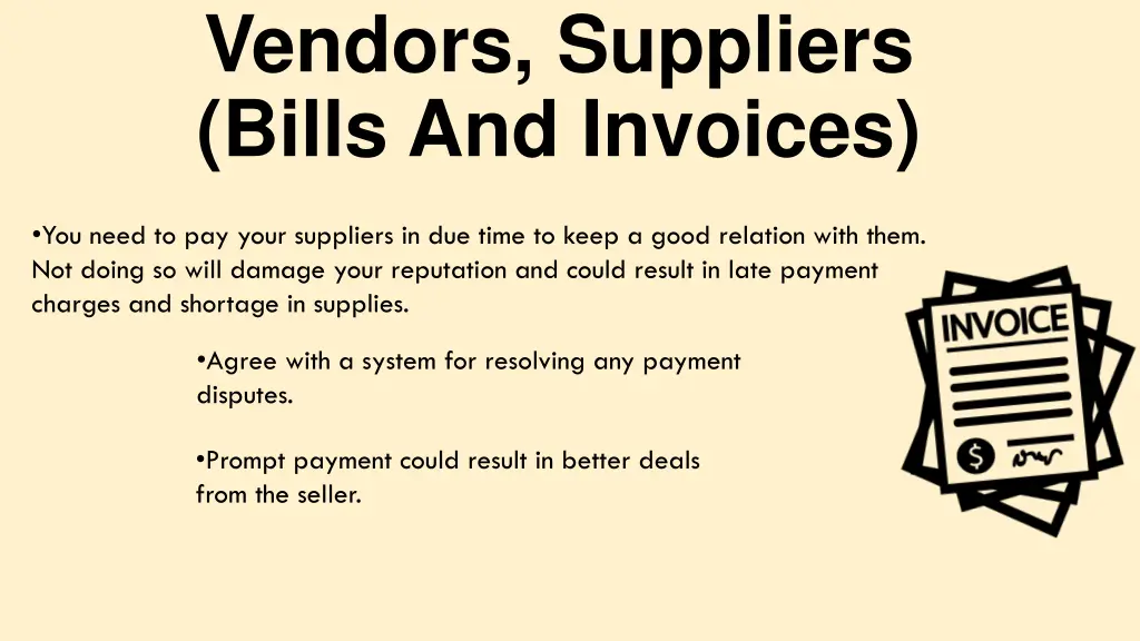 vendors suppliers bills and invoices