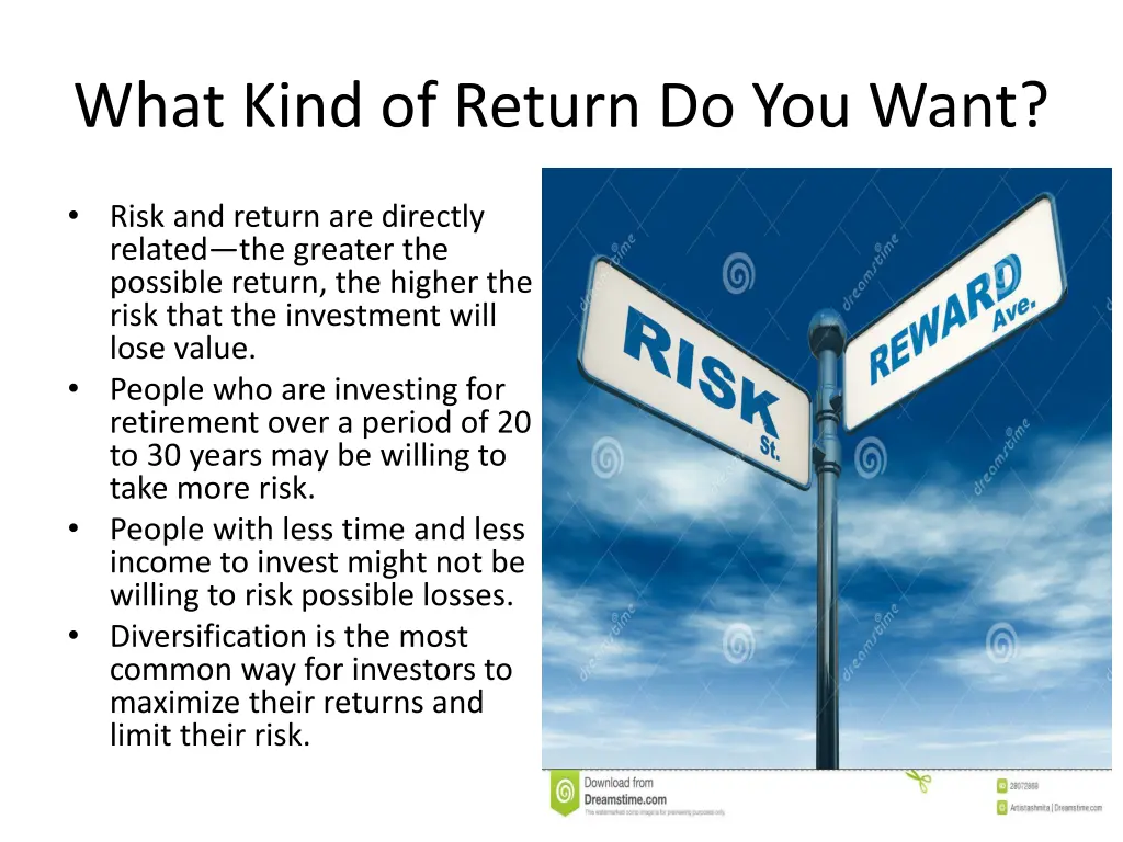 what kind of return do you want